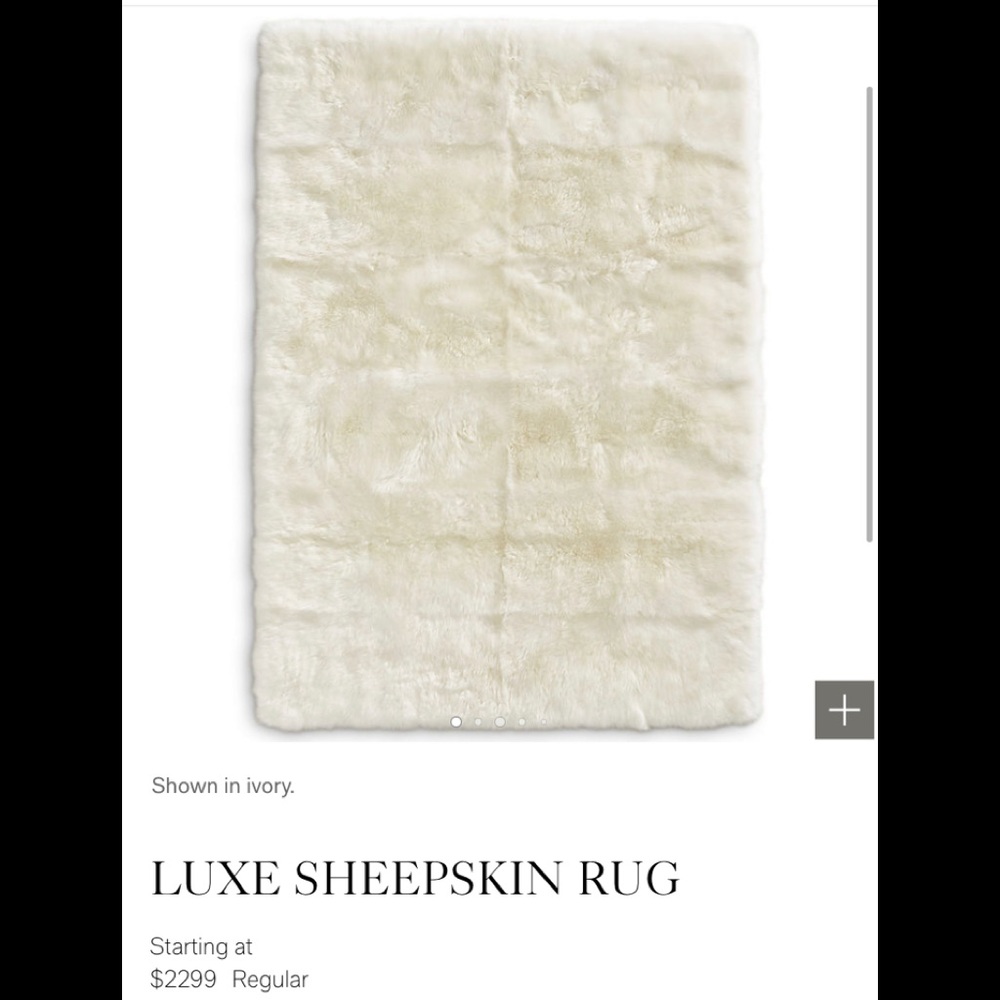 Restoration hardware natural sheepskin rug NEW